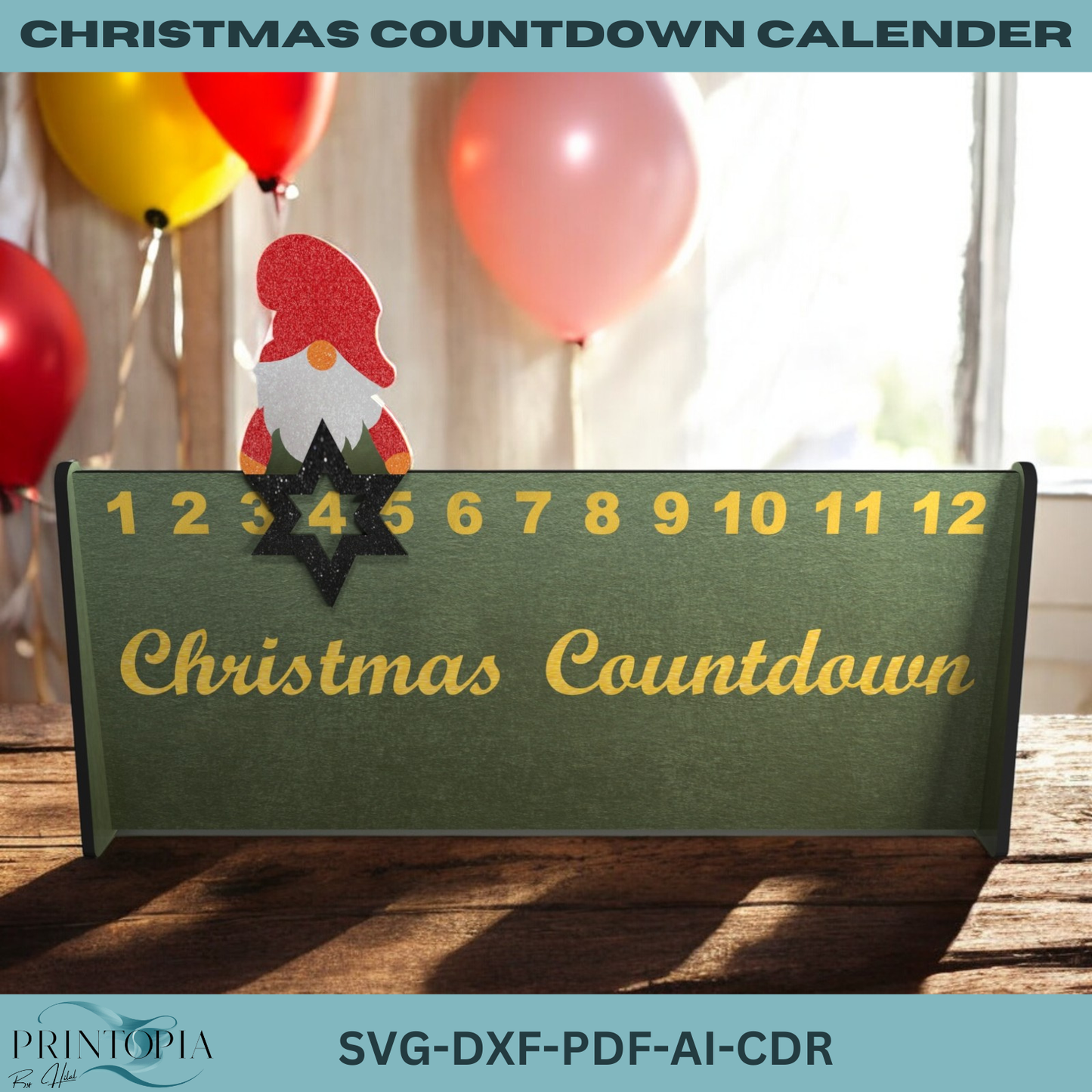 Christmas Countdown Calendar Design - Fun and Festive Laser Cut Project 191