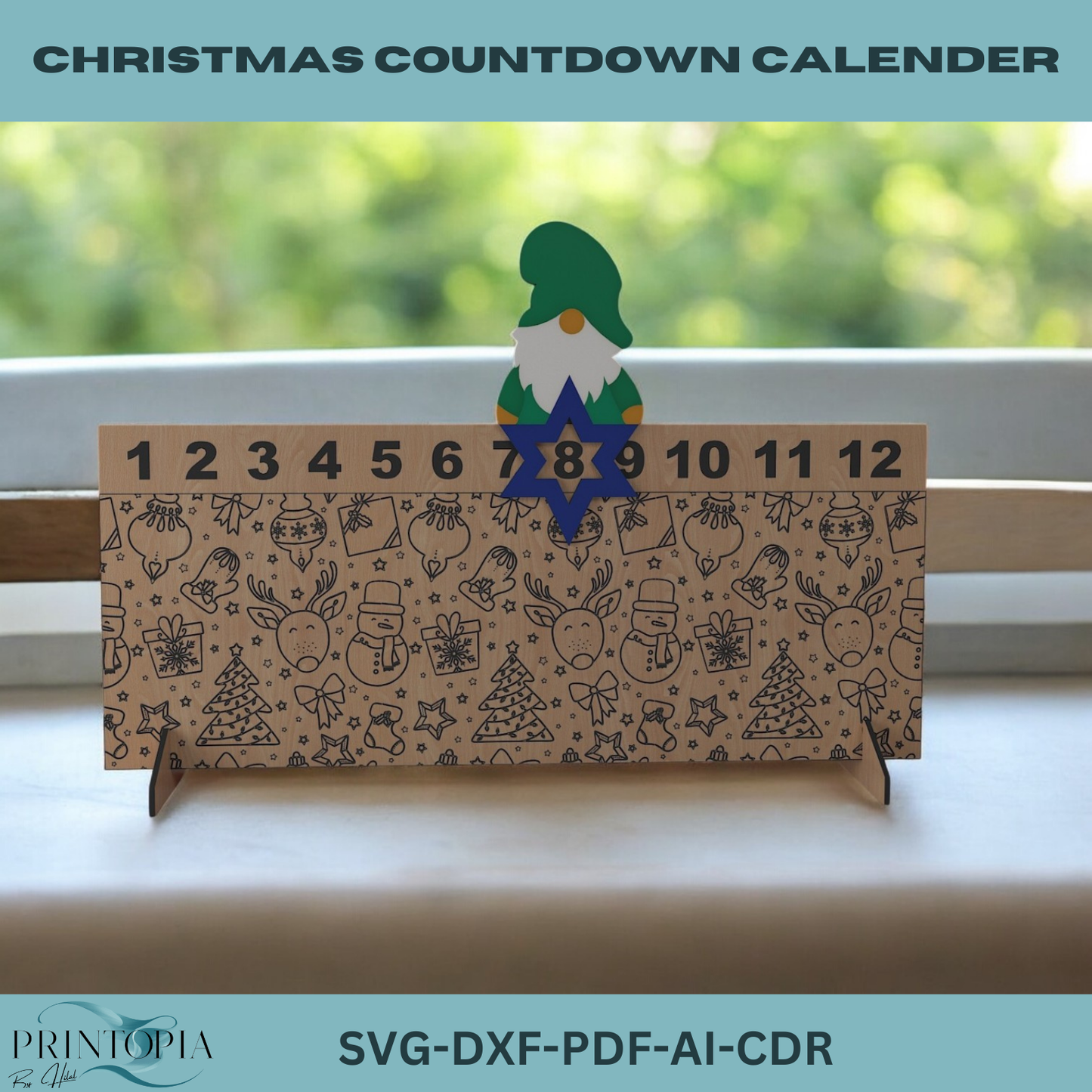 Christmas Countdown Calendar Design - Fun and Festive Laser Cut Project 191