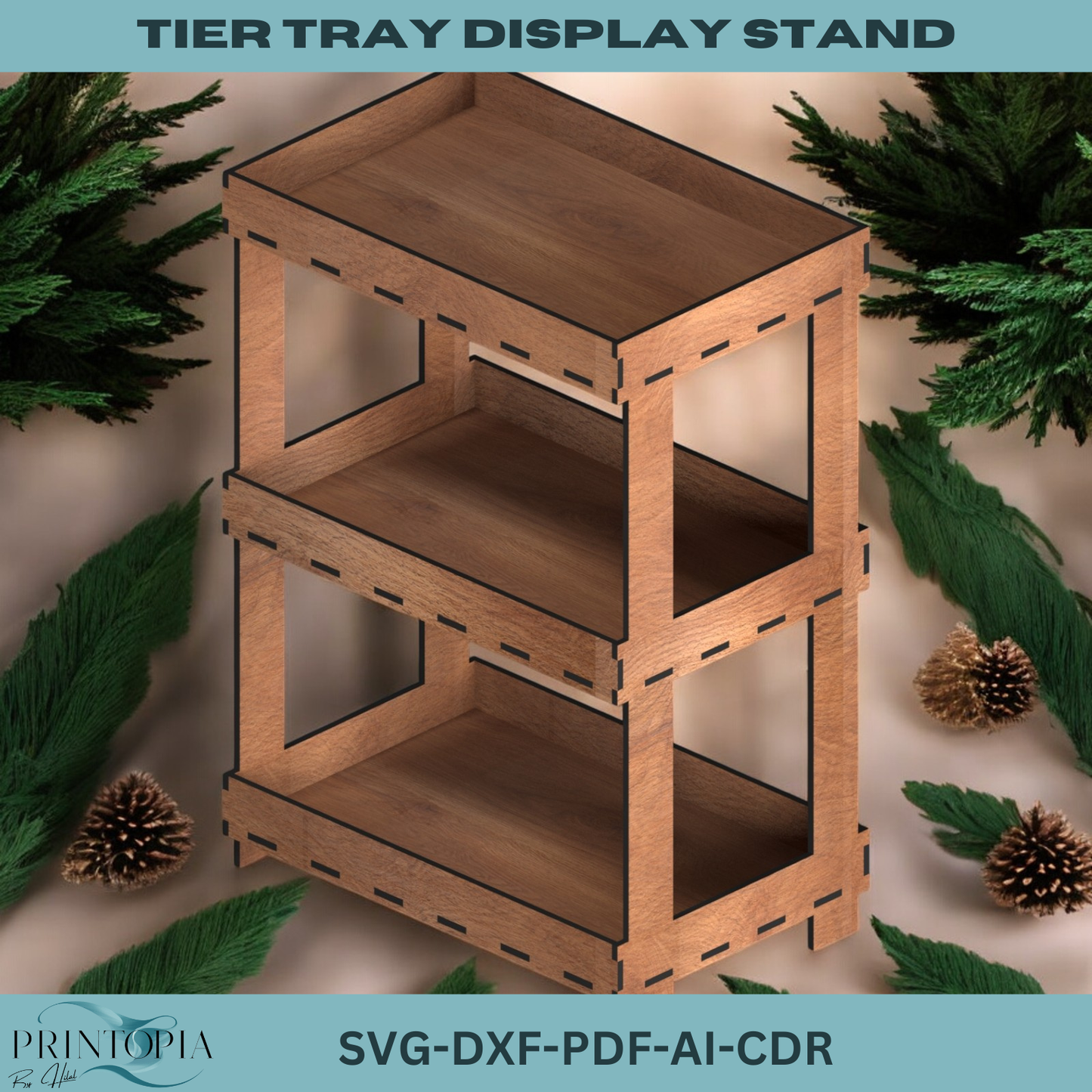 Laser Cut Tier Tray Stand - Perfect for Display and Organization Projects-Functional 3-Tier & 2-Tier Tray Display Stand 189