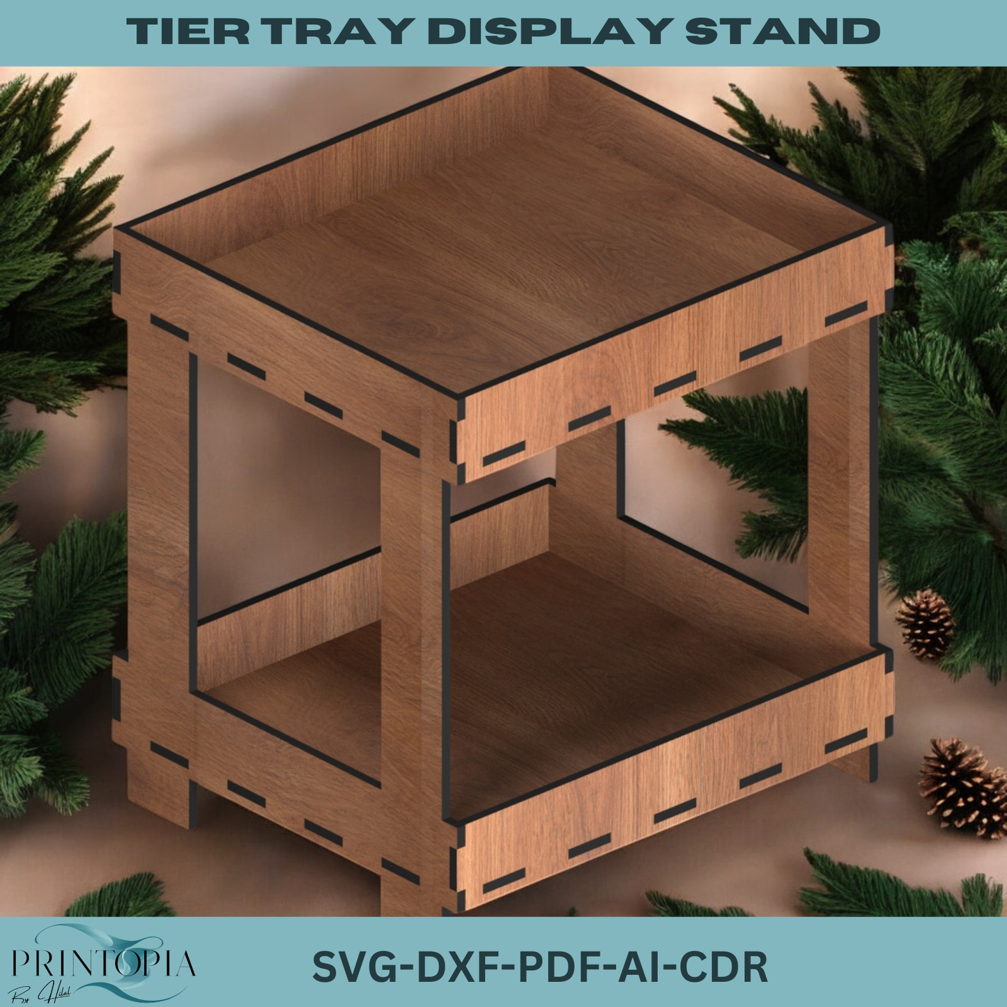 Laser Cut Tier Tray Stand - Perfect for Display and Organization Projects-Functional 3-Tier & 2-Tier Tray Display Stand 189