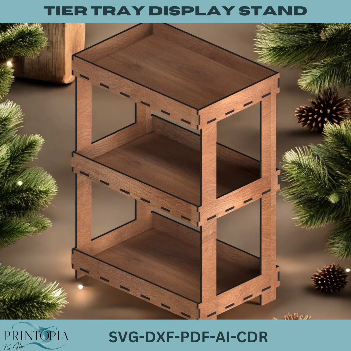 Laser Cut Tier Tray Stand - Perfect for Display and Organization Projects-Functional 3-Tier & 2-Tier Tray Display Stand 189