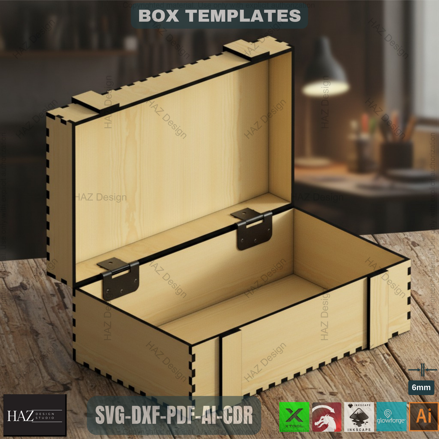 Gift Box laser cut files SVG  / Dxf Svg Pdf Cdr Ai files / Glowforge laser cut plan 271
