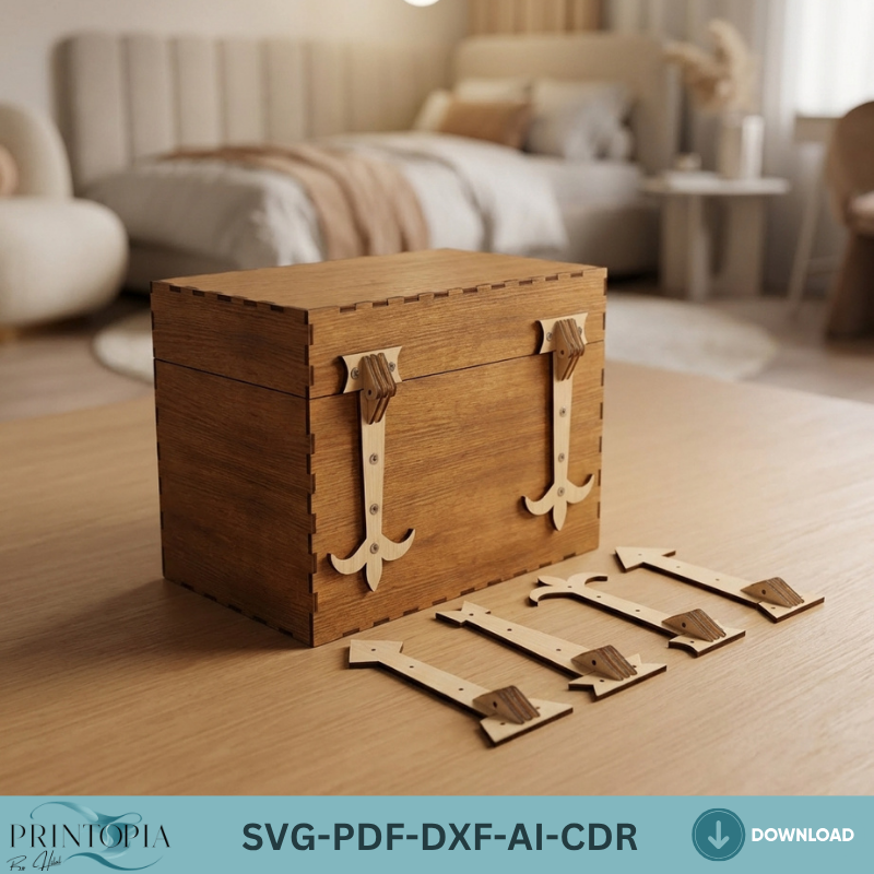 Wooden hinge Laser cut files / Laser Box Cutting Templates / Hinges for Box