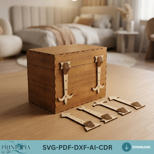 Wooden hinge Laser cut files / Laser Box Cutting Templates / Hinges for Box