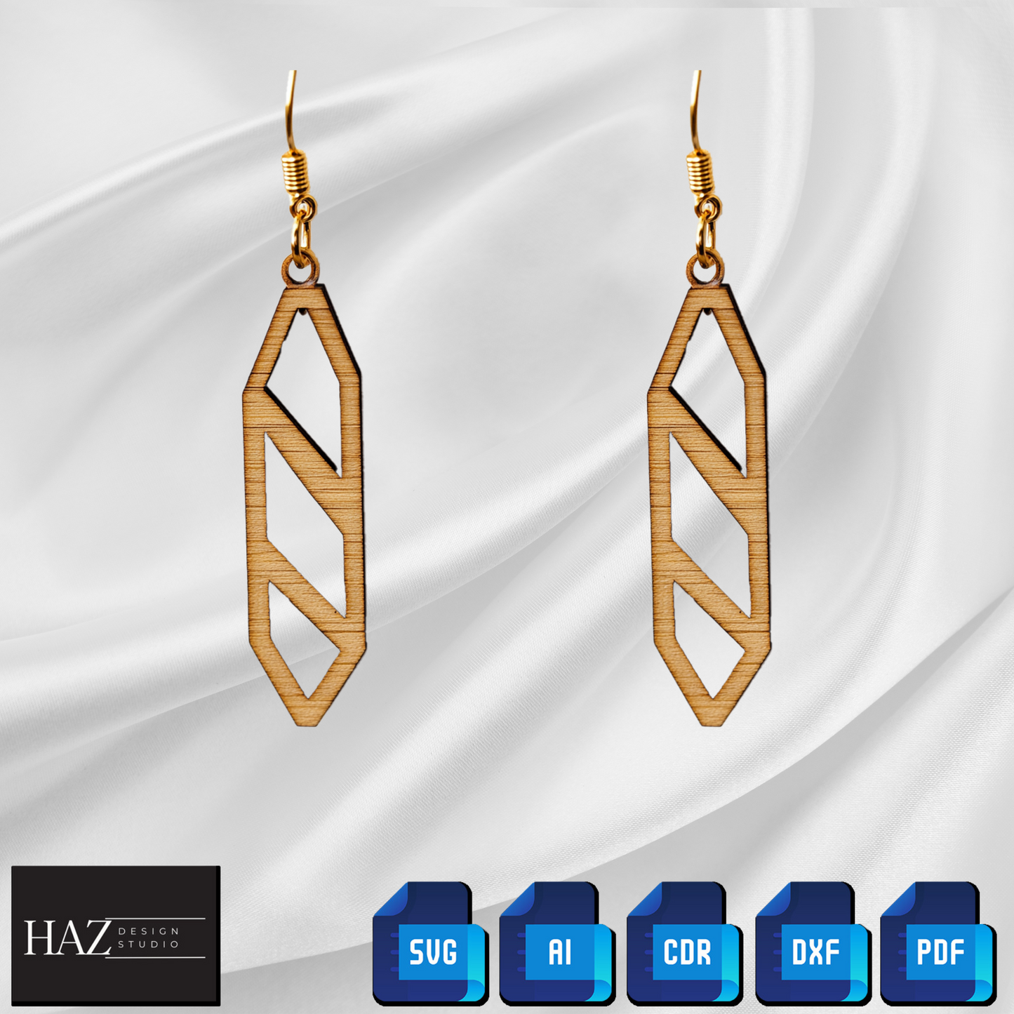 Elegant Wooden Earring Template Set for Laser Cutters - Digital Download 337