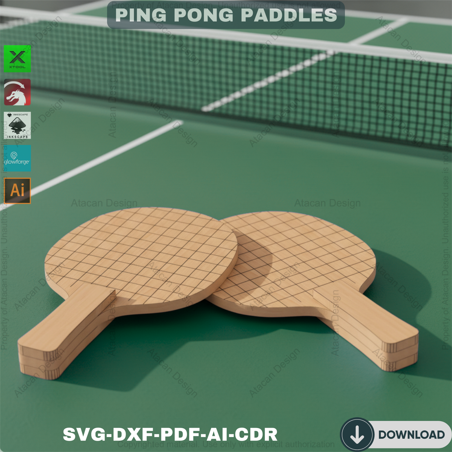 Create Your Own Ping Pong Paddle - Custom DIY Paddle Design Files 534