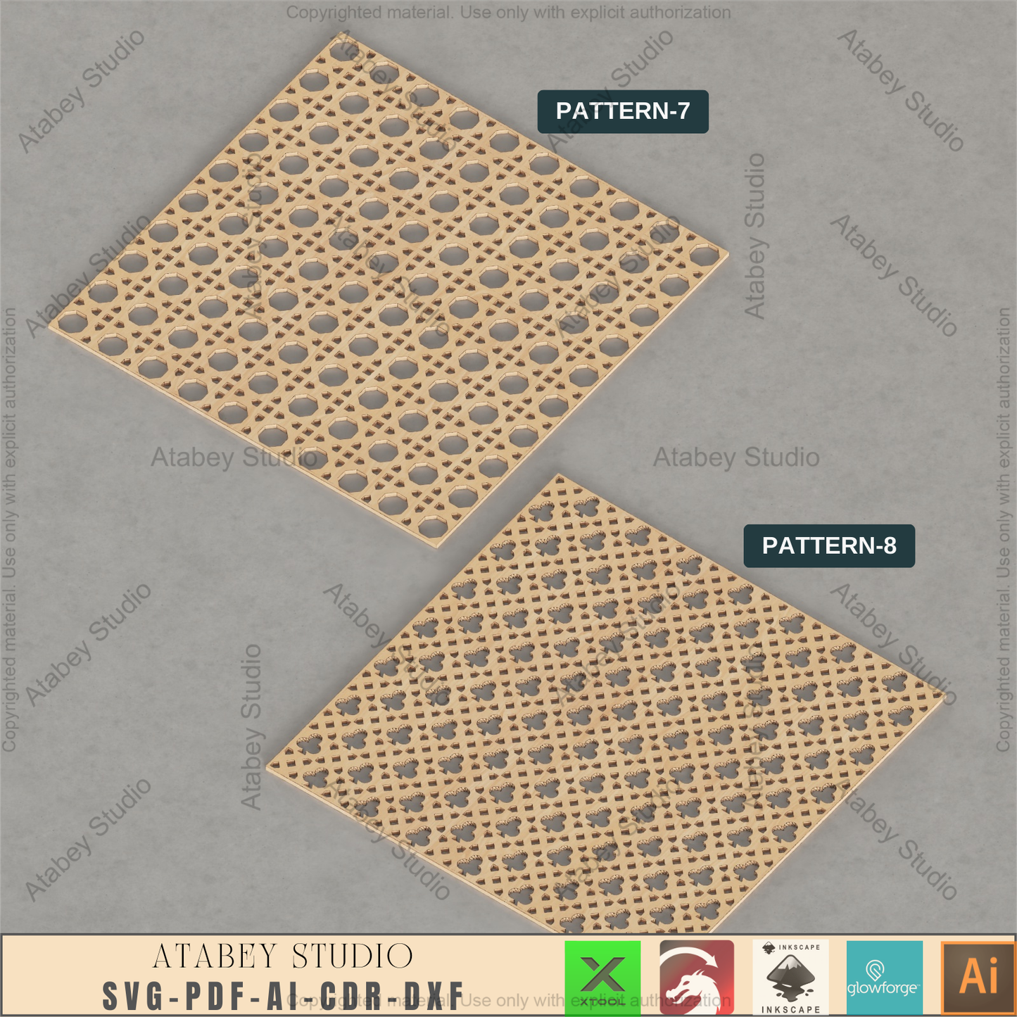 Boho Rattan Weaving Patterns Bundle • 18 Laser Cut Cane Designs for Furniture Upcycle • Glowforge Xtool Decor Files 615