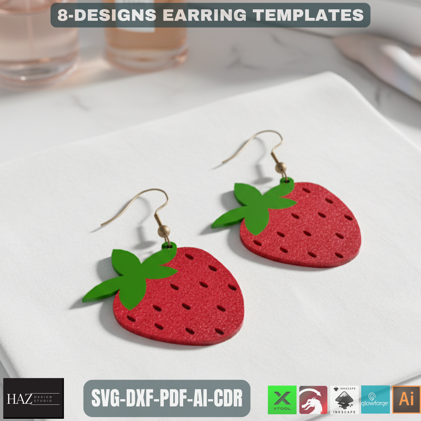 Laser Cut Earring SVG Bundle, Unique Wood Earring Designs, DIY Jewelry Files for Laser Cutter 478