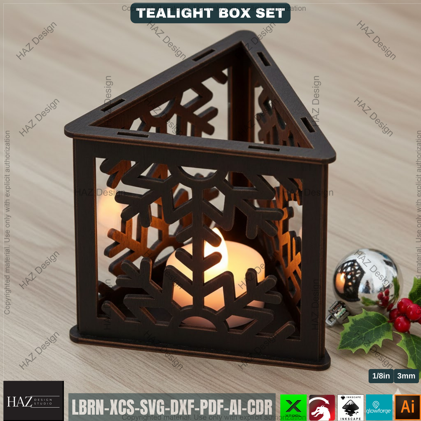 Christmas Lantern Laser Cut Plan, Triangle Tealight Holder, Xmas Table Centerpiece, Holiday Wood Decor 508