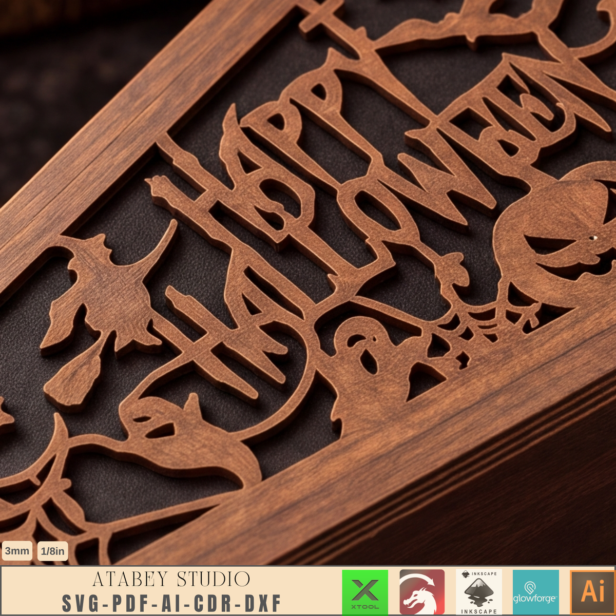 Halloween Coffin Box Laser Cut Bundle, Gothic Wooden Keepsake Casket, Trick or Treat Candy Box 1025