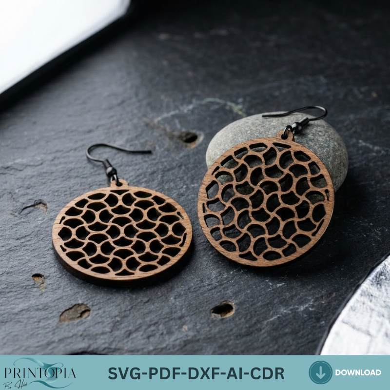 10 Wooden Earring Laser Cut Files SVG Bundle Geometric Jewelry Templates DIY Wood Earring