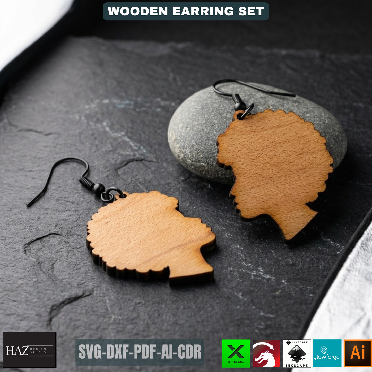 Laser Cut Earring SVG Bundle, Unique Wood Earring Designs, DIY Jewelry Files for Laser Cutter 478
