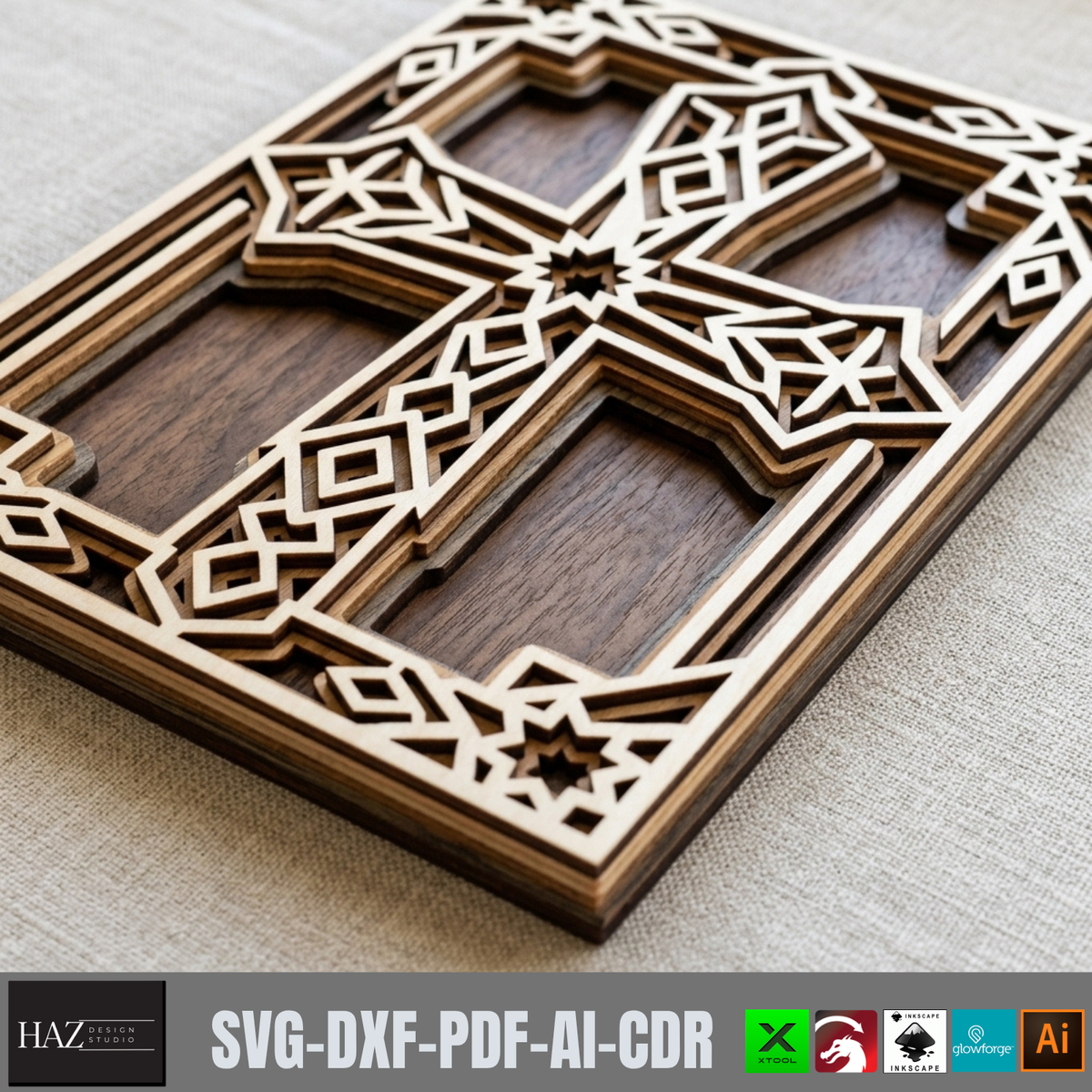 3D Layered Cross Sign Template, Jesus Laser Cutting Plan, Church Decor, Christian Easter Gift