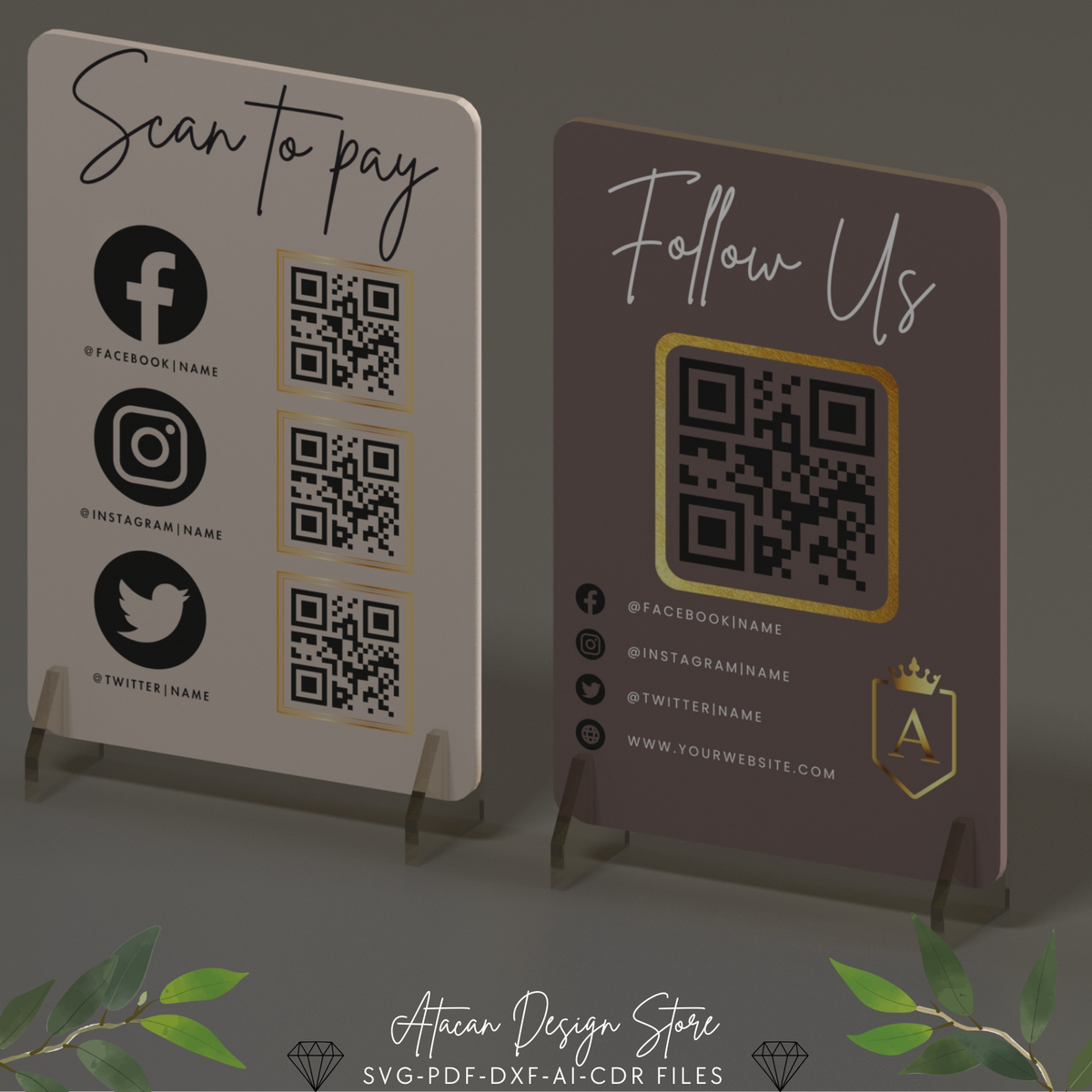 Qr Code Sign Bundle Customizable Multi QR Code Sign - Perfect for Social Media and Payment ...