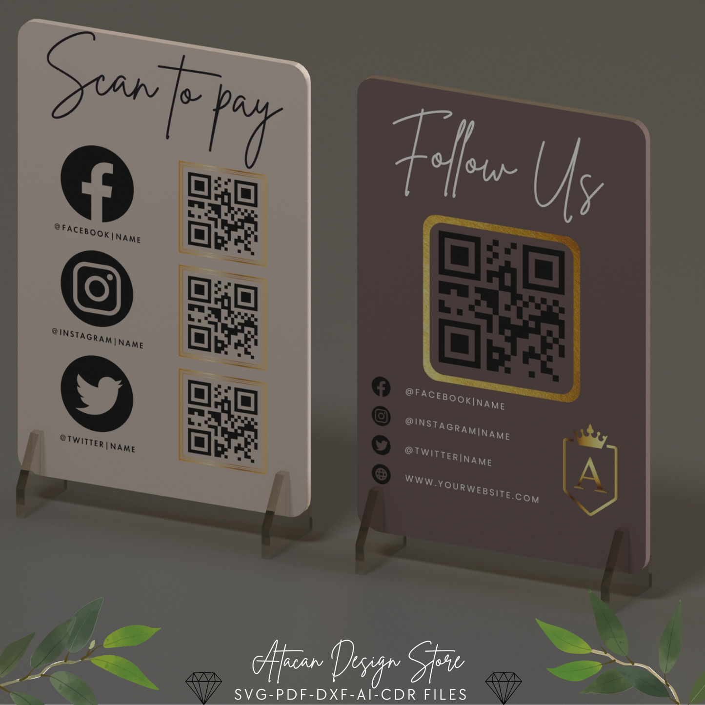 Customizable Multi QR Code Sign - Perfect for Social Media and Payment 678