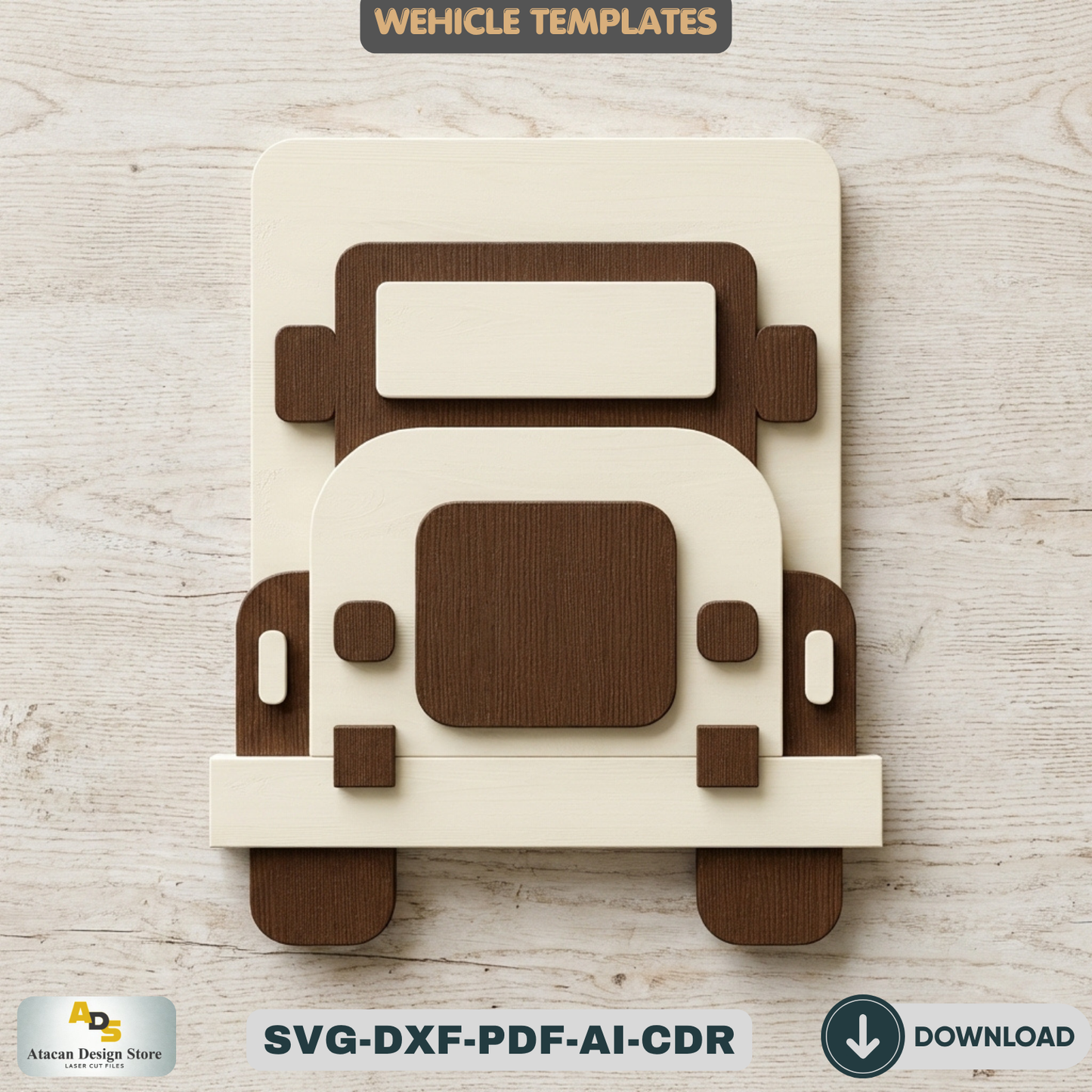 Vehicle Templates / Car Bus Truck Wall Art Decor / Kids Room DIY Craft Multi Layered 948