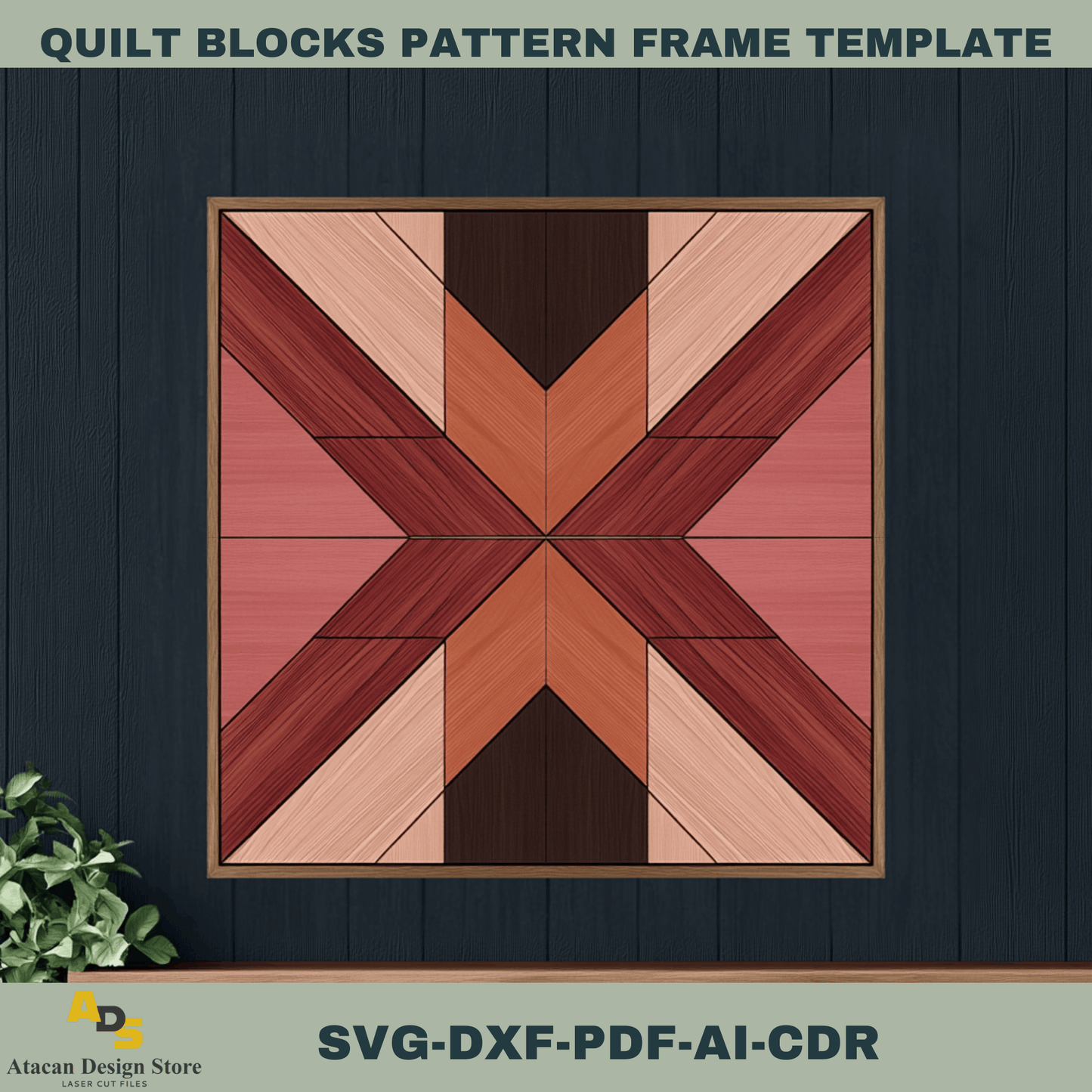 Quilt Block Pattern Templates for Laser Cutters – Create Rustic Wall Decor Easily 755