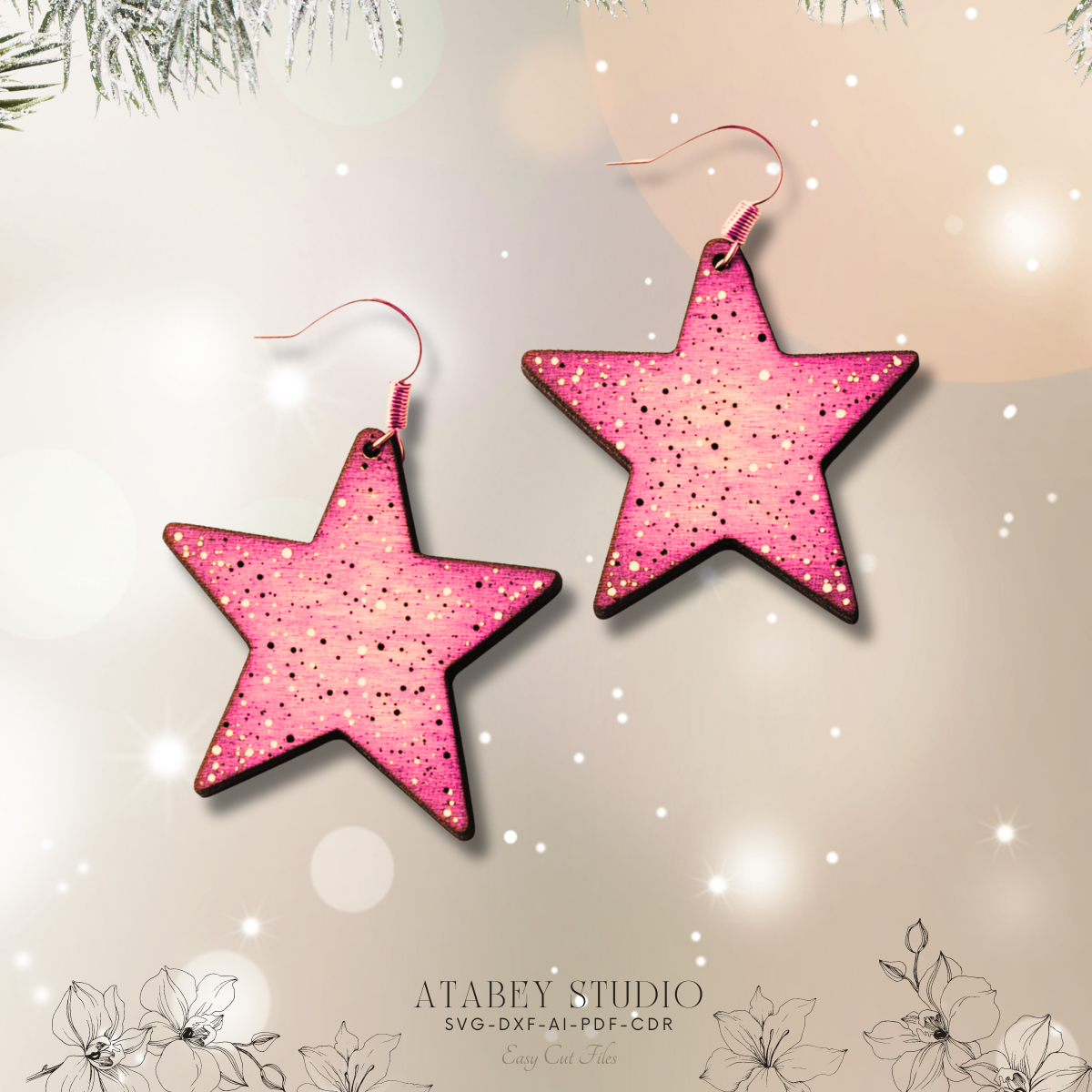 Christmas Earrings Collection - Adorable Festive Designs for Laser Cutting 875