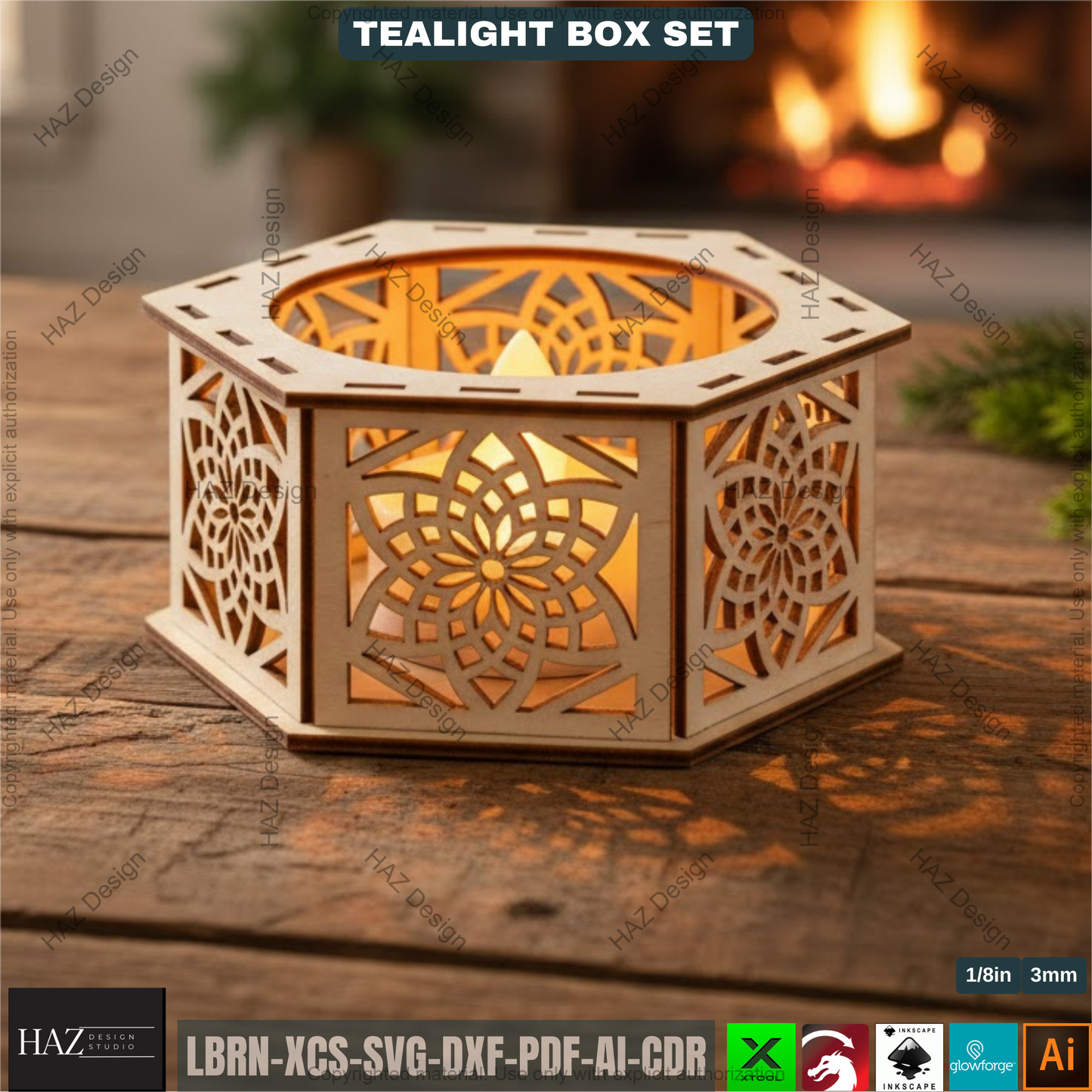 Christmas Tealight Box Bundle, Laser Cut Lantern Templates, DIY Holiday Candle Holders 505