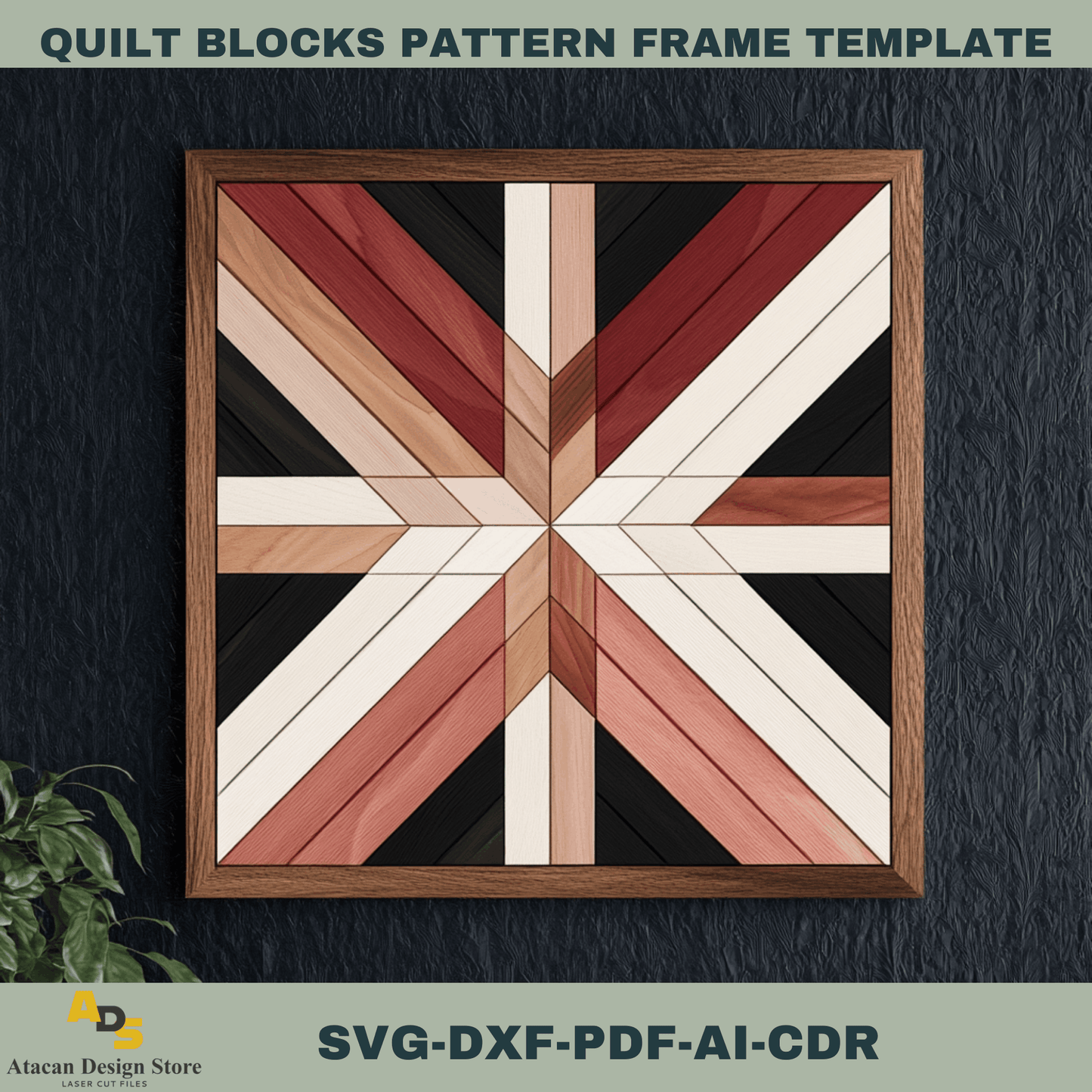 Quilt Block Pattern Templates for Laser Cutters – Create Rustic Wall Decor Easily 755