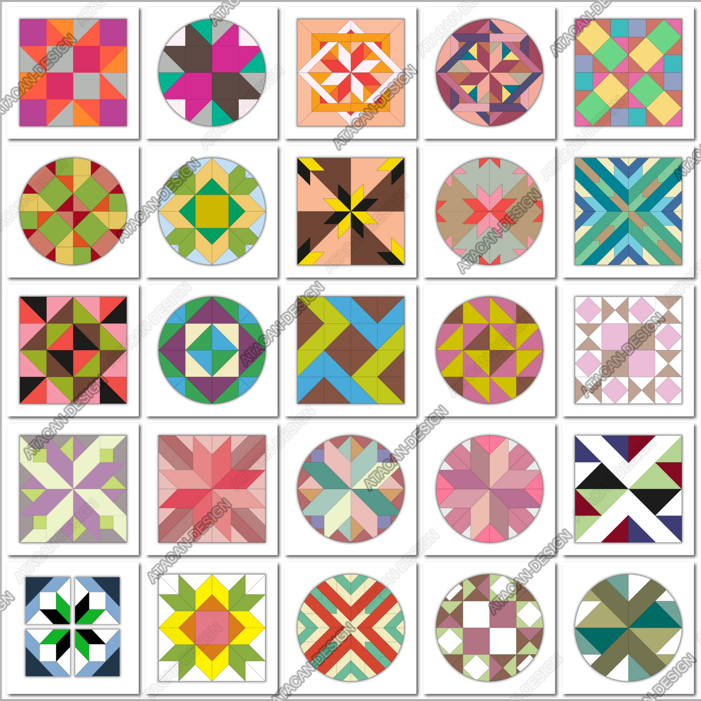 Barn Quilt Mega Bundle - Huge Geometric Farmhouse Patterns - Quilt Block Design Collection 659