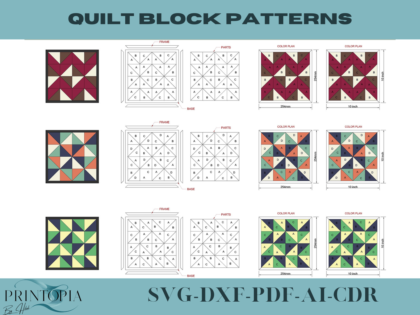 Geometric Wood Art Quilt Block Patterns Bundle Modern Barn Star Wall Decor Mosaic Templates