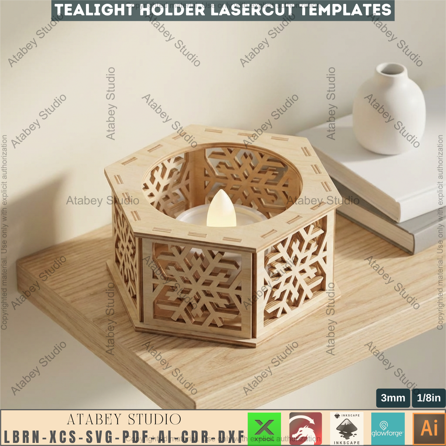 Christmas Candle Holder Bundle Laser Cut Lantern Tealight Box Xmas Table Decor 977