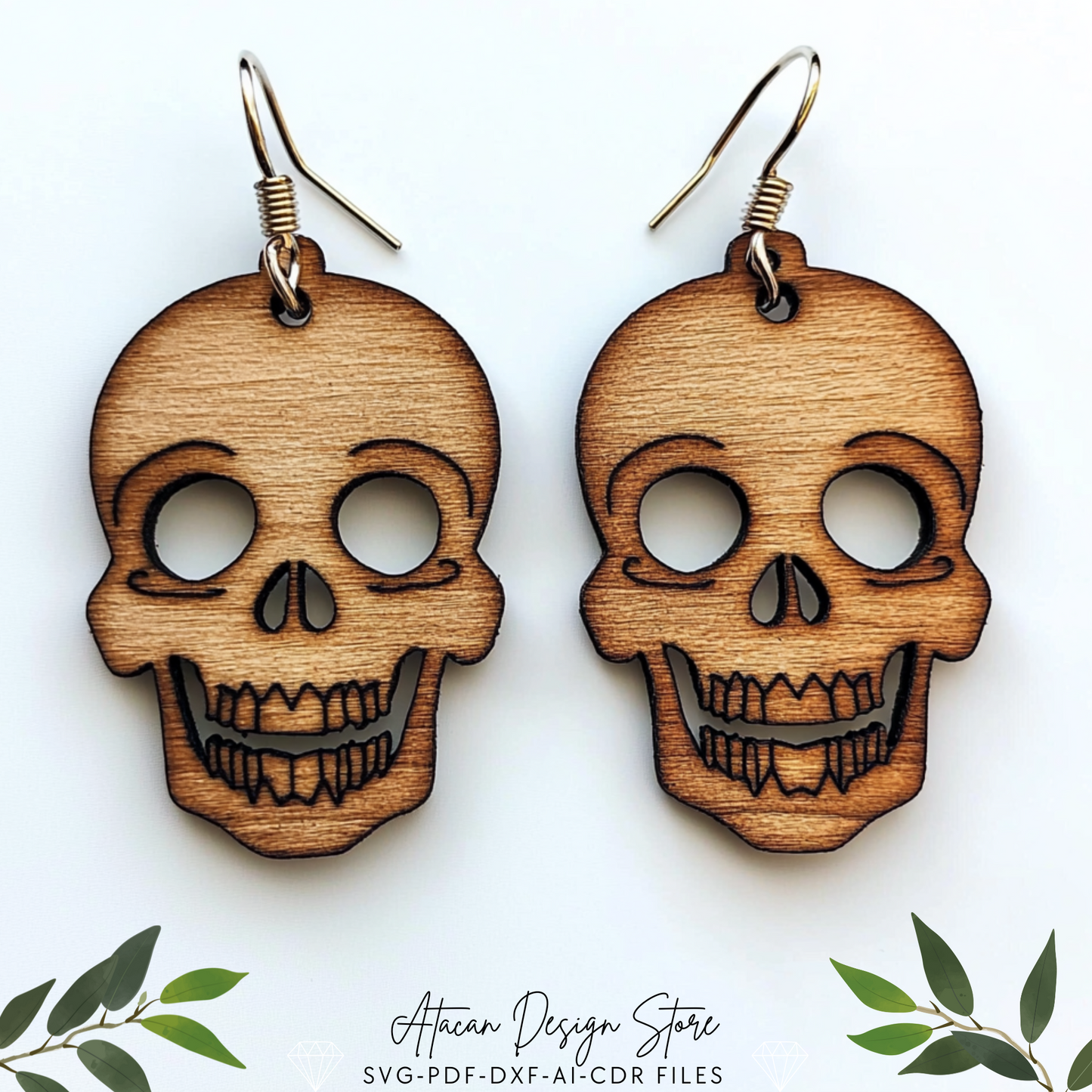 Halloween Earring Bundle: Spooky Skeletons, Ghosts, & Bats - Laser Cut Design Templates 706