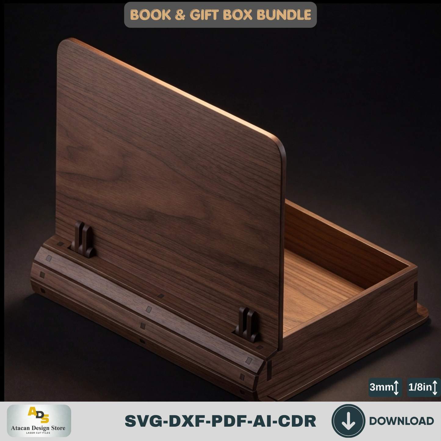 Book Box Bundle, 6 Sizes Gift Boxes, Hinged Lid Storage Boxes 961