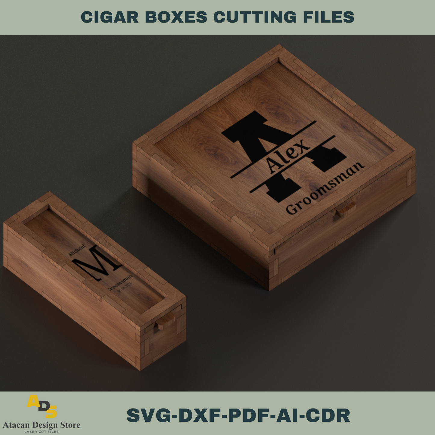 Personalized Cigar Box Laser Cutting File | Perfect for Groomsmen Gifts & Special Occasions 748