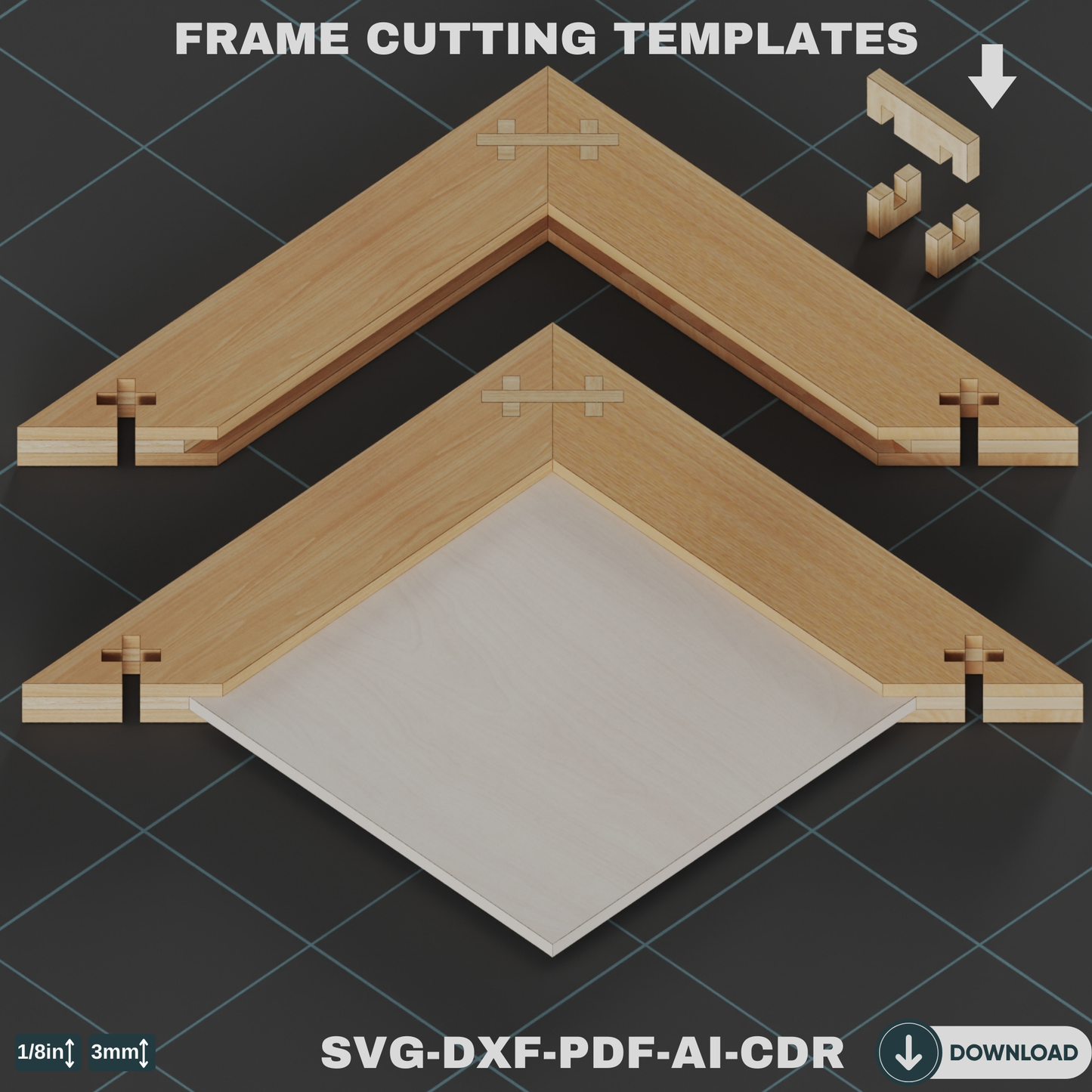 Laser Cut Frame Templates for Photo Display | Easy Assembly DIY Projects,Multi-Format Frame Cutting Templates,Frame Bundle 824