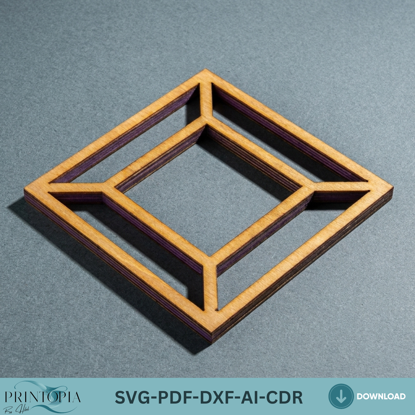 Plywood Blank Photo Frame Template Set, Wood Picture Frame Cutting File, Glowforge xTool Ready