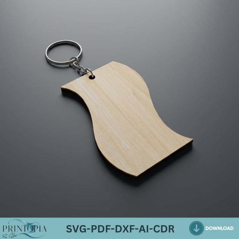 Blank Keychain Set Bundle Wood Acrylic Keychain Templates DIY Laser Engraving Design