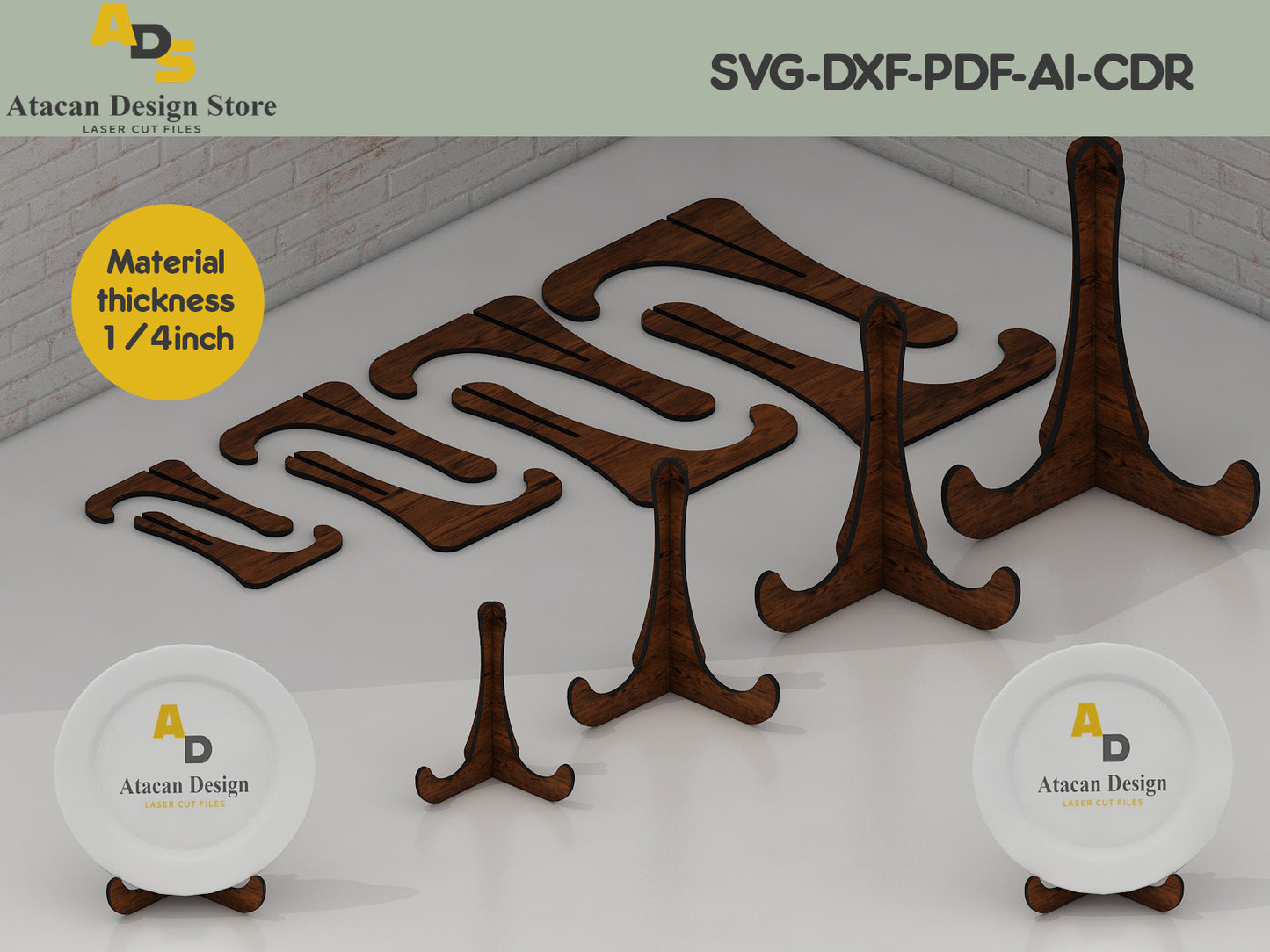 Waveform Picture Holder Stands - Laser Cut Files for Versatile Display Options 411