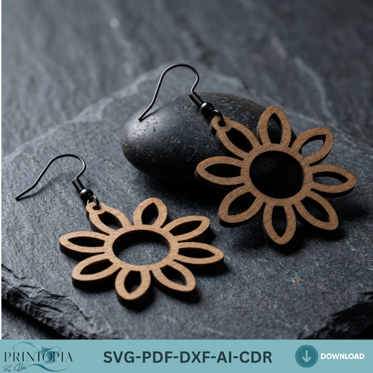 Geometric Wooden Earring Laser Cut Patterns Boho Mandala Jewelry Cutting Templates