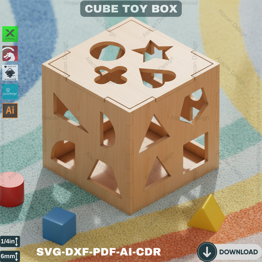 Wooden Shape Sorting Box - Laser Cut Puzzle for Early Childhood Development 537