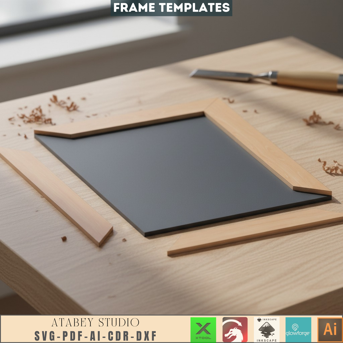 Digital Picture Frame Templates for Laser Cutting – Instant Download – Customizable Photo Frame SVG Files for Crafts and Decor