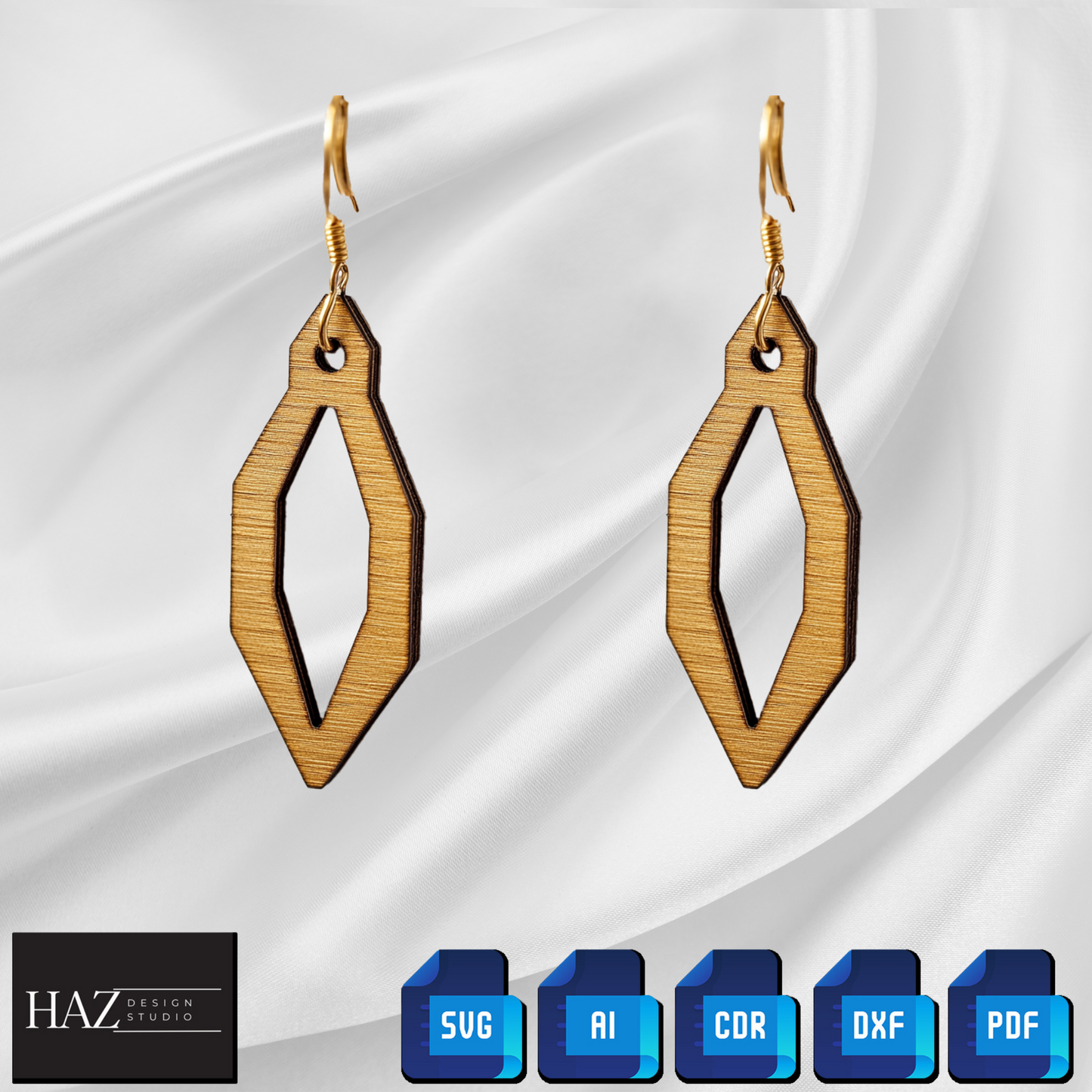 Elegant Wooden Earring Template Set for Laser Cutters - Digital Download 337