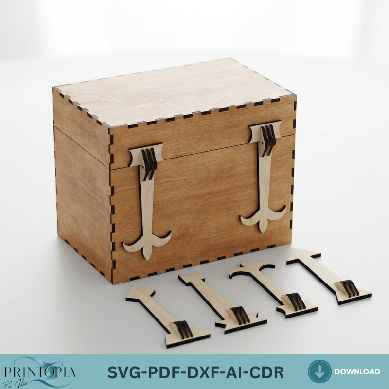 Wooden hinge Laser cut files / Laser Box Cutting Templates / Hinges for Box