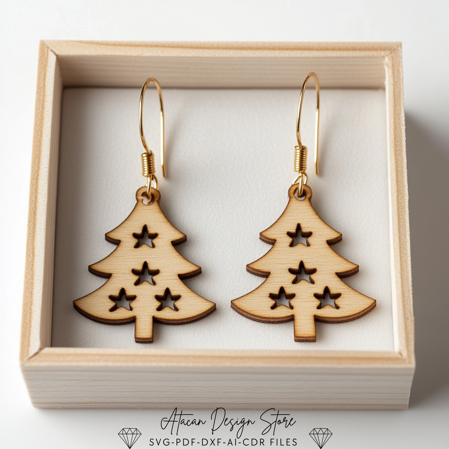 Angel, Heart & Tree Earring Designs | Laser Cut Wooden Earring Template for Jewelry Making 726