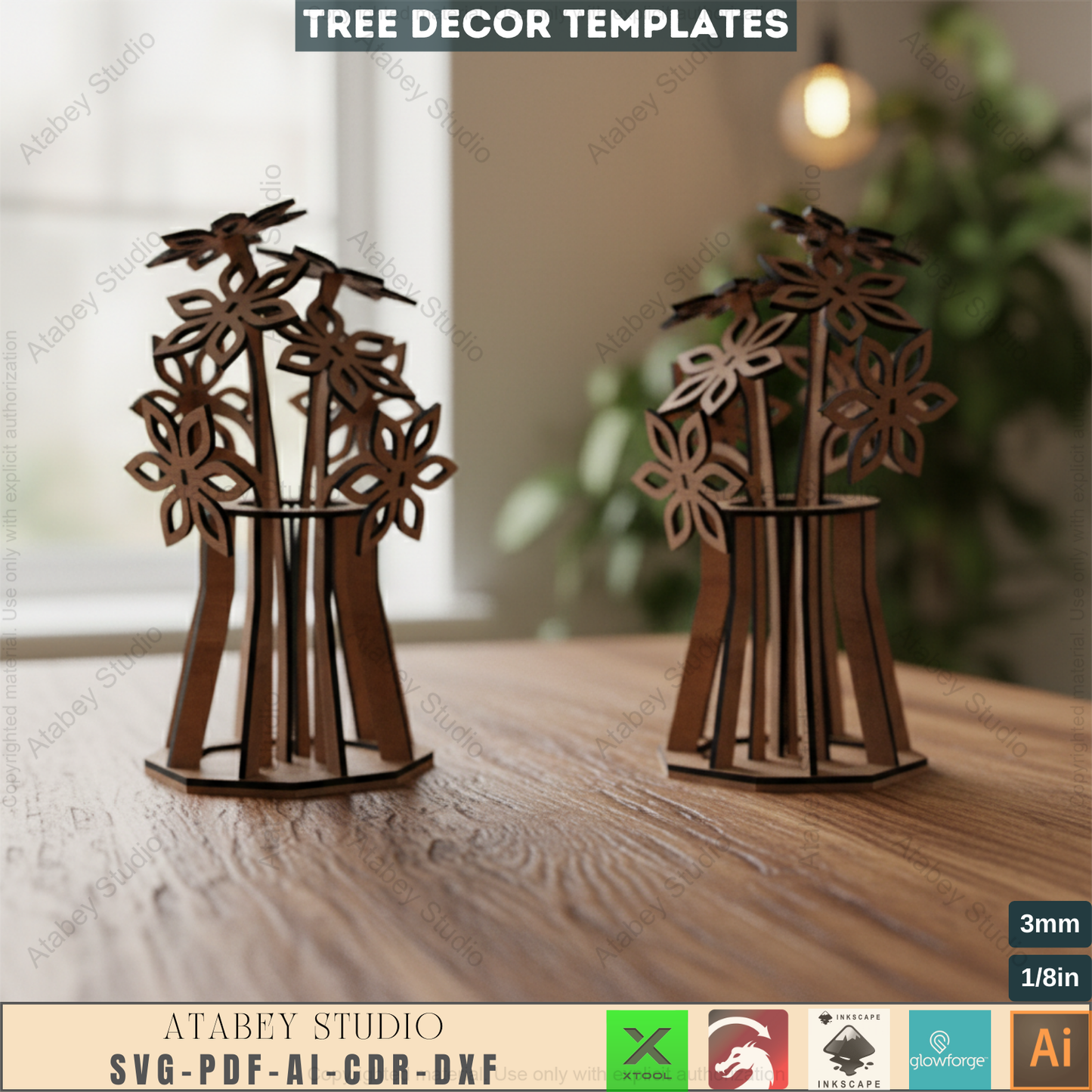 DIY 3D Wooden Flower Vase - Laser Cut Floral Design - Bouquet Model Unique Home Decor 793