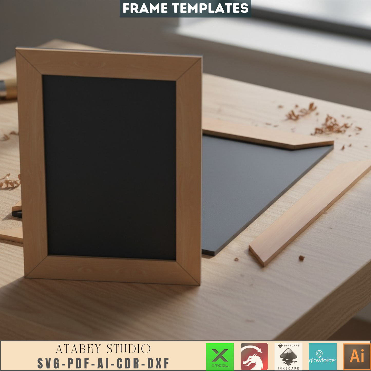 Digital Picture Frame Templates for Laser Cutting – Instant Download – Customizable Photo Frame SVG Files for Crafts and Decor