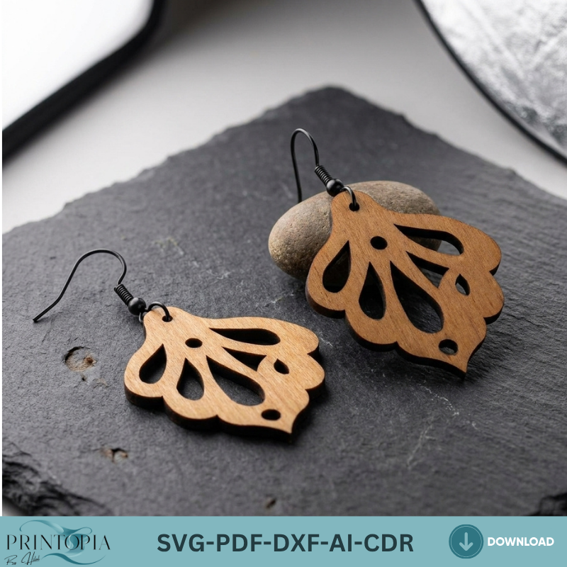 Geometric Wooden Earring Laser Cut Patterns Boho Mandala Jewelry Cutting Templates