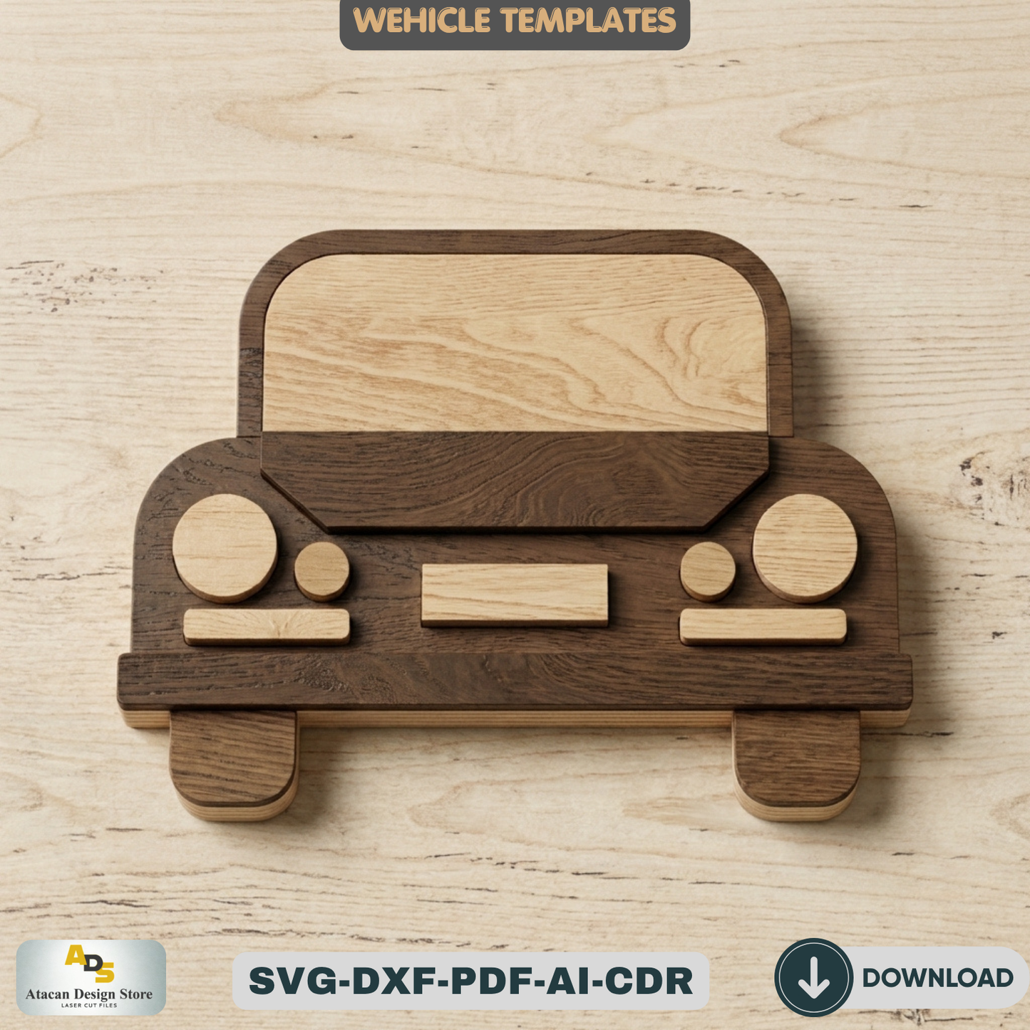 Vehicle Templates / Car Bus Truck Wall Art Decor / Kids Room DIY Craft Multi Layered 948