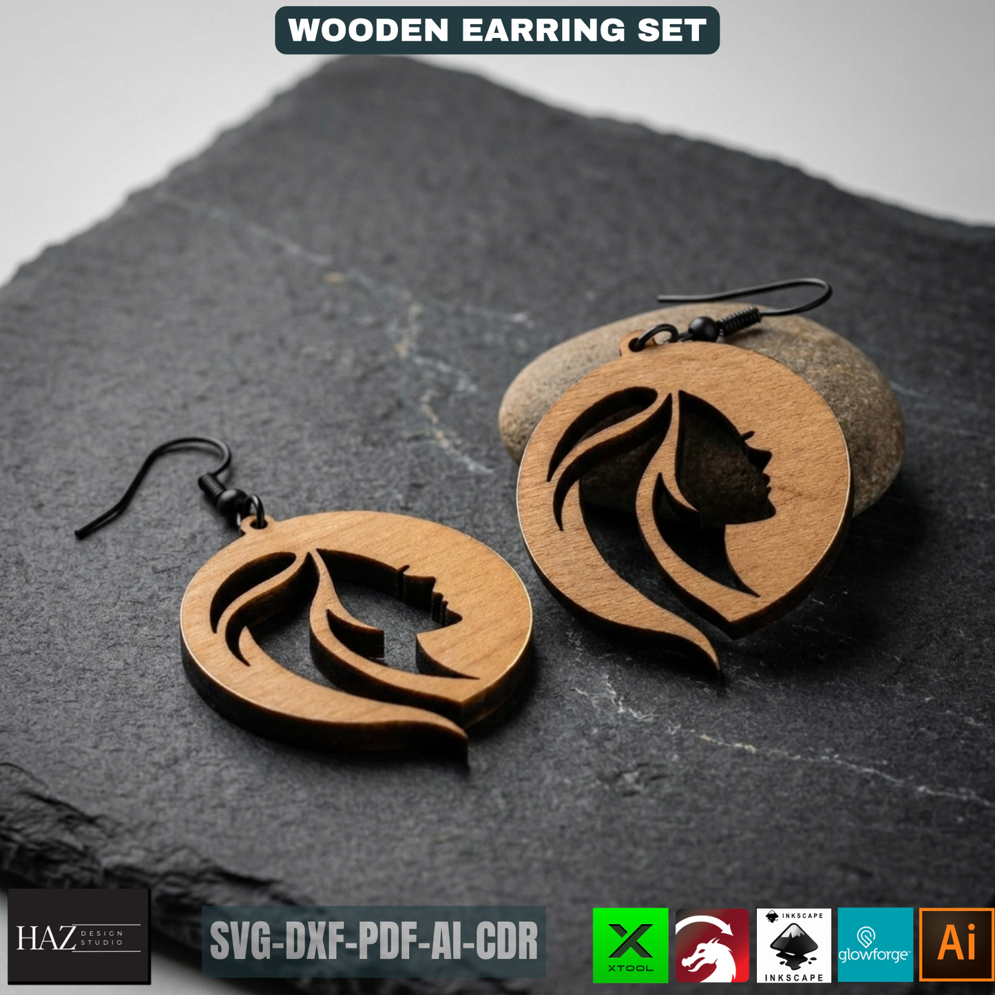Laser Cut Earring SVG Bundle, Unique Wood Earring Designs, DIY Jewelry Files for Laser Cutter 478