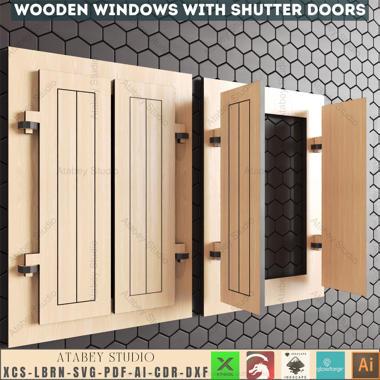Laser Cut Decorative Window & Shutter Collection | 8 Unique Designs, DIY Craft Templates 942