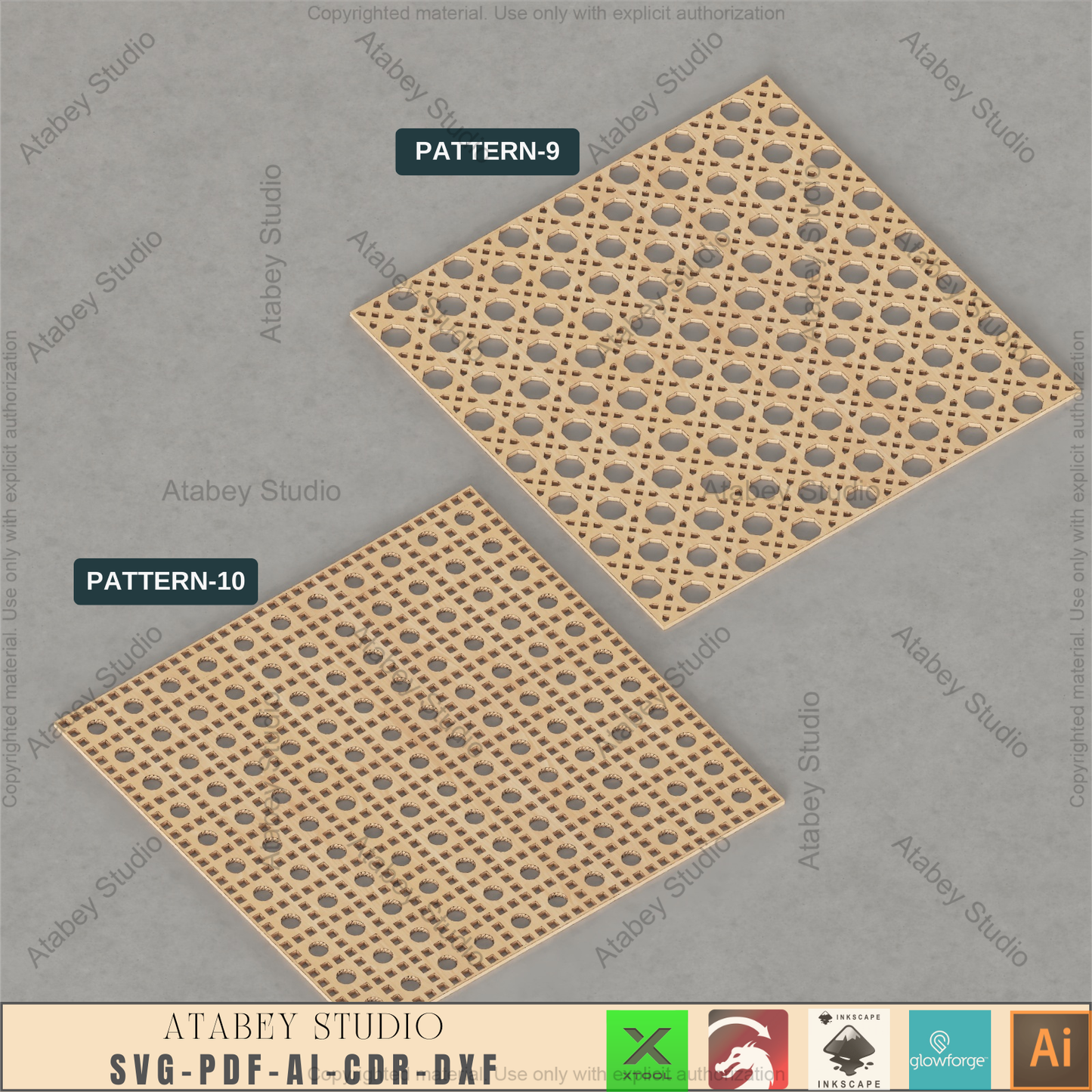 Boho Rattan Weaving Patterns Bundle • 18 Laser Cut Cane Designs for Furniture Upcycle • Glowforge Xtool Decor Files 615