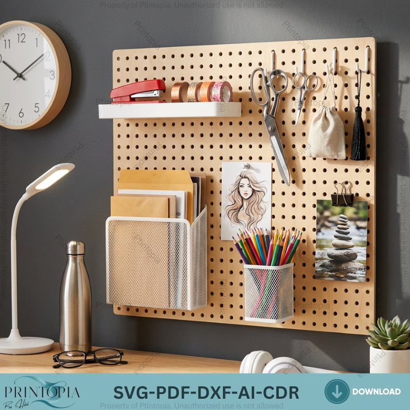 22 Sizes Pegboard Laser Cut Templates, Round Hole Wall Organizer Panel,Tool Display Board 336