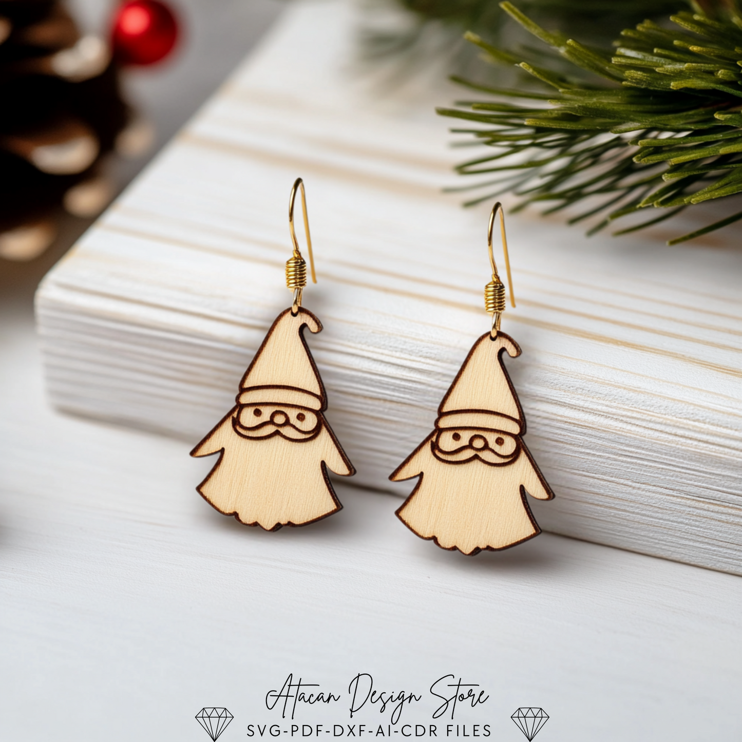 Christmas Earring Design Bundle | Laser Cut Templates for Snowflakes, Gifts & Santa Earrings 711