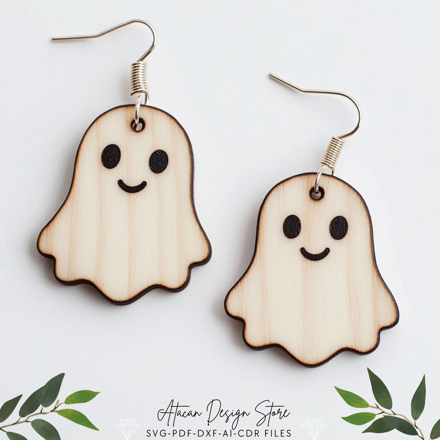 Halloween Earring Bundle: Spooky Skeletons, Ghosts, & Bats - Laser Cut Design Templates 706